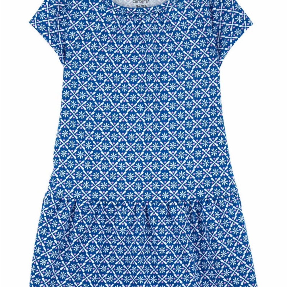 Carter's Navy and White‎ Patterned Kids Dress